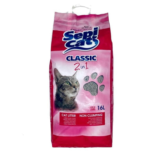 SEPI CAT LITIÈRE POUR CHAT PARFUM 2 EN 1 ANTIBACTÉRIEN ET FLORAL SEPICAT -16L